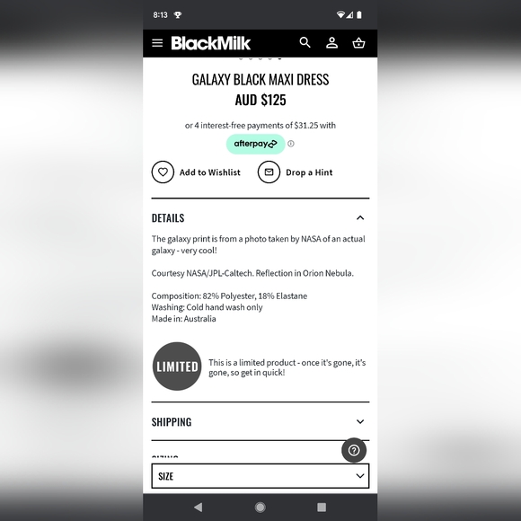 GALAXY BLACK MAXI DRESS - Picture 3 of 3